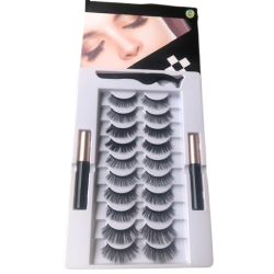 RZĘSY MAGNETYCZNE 10X DŁUGIE+PĘSETA + 2X EYELINER