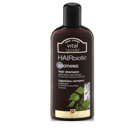 Łagodzący szampon Brzozowy do włosów ze skłonnością do Łupieżu HAIRbiotic- Vital Pharma-Tradycje Aptekarskie- 250 ml