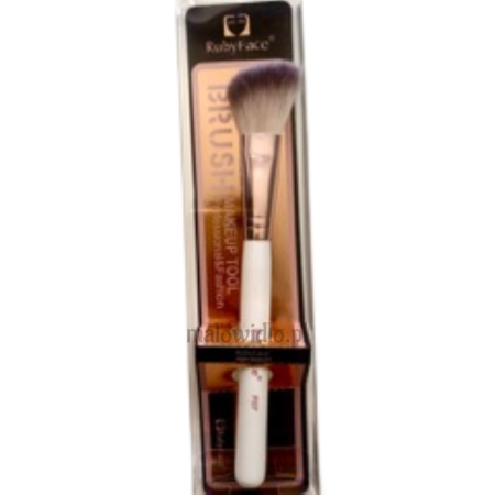 SKOŚNY PĘDZEL DO RÓŻU BRONZERA  ROZŚWIETLACZA 100 % Naturalnego Włosia - RUBY FACE