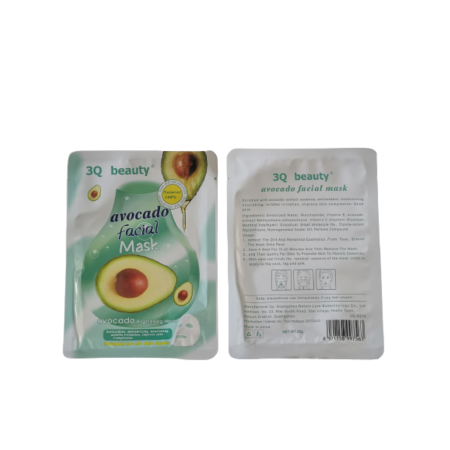 Maska z Avocado w Płachcie 100 % Natural Facial mask 3 Q Beauty - 30 ml