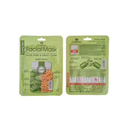 Maska w Płachcie z ALOESEM I SŁODKĄ KUKURYDZĄ  Aloe Vera & Sweet Corn Facial Mask- 30 ml