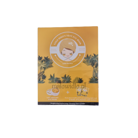 PŁATKI pod OCZY 60 szt.  + 7 MASEK - 25 ml  -odmładzających ZŁOTE  GNIAZDO + Butelka KWASU HIALURONOWEGO - 5 ml