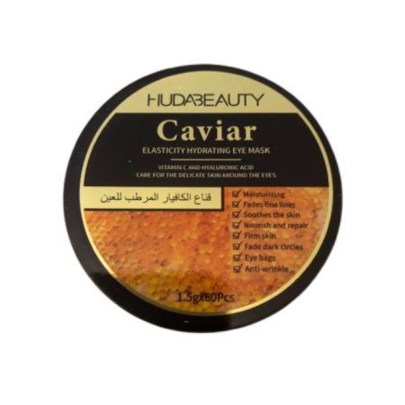 Płatki pod oczy z KAWIOREM (CAVIAR)  Redukcja zmarszczek - 60 szt. HUDABEAUTY