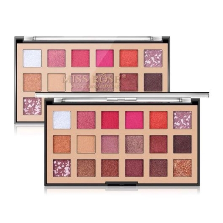 PALETKA CIENI MISS ROSE 18 KOLORÓW MIX Wykończeń