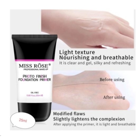 Baza pod Makijaż Wygładzająca Silikonowa Primer MIss Rose- 25 ml