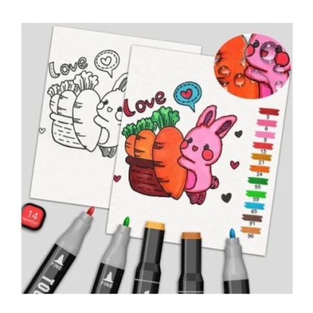 Markery Alkoholowe Dwustronne Zestaw 120szt.+Torba Gratis