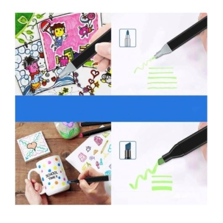 Markery Alkoholowe Dwustronne Zestaw 120szt.+Torba Gratis