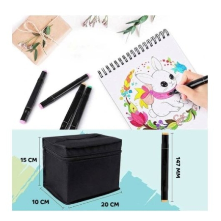 Markery Alkoholowe Dwustronne Zestaw 120szt.+Torba Gratis