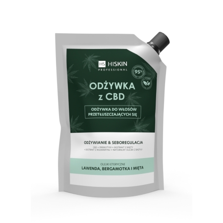 HISKIN Odżywka z CBD do włosów przetłuszczających ,opakowanie uzupełniające 700Ml
